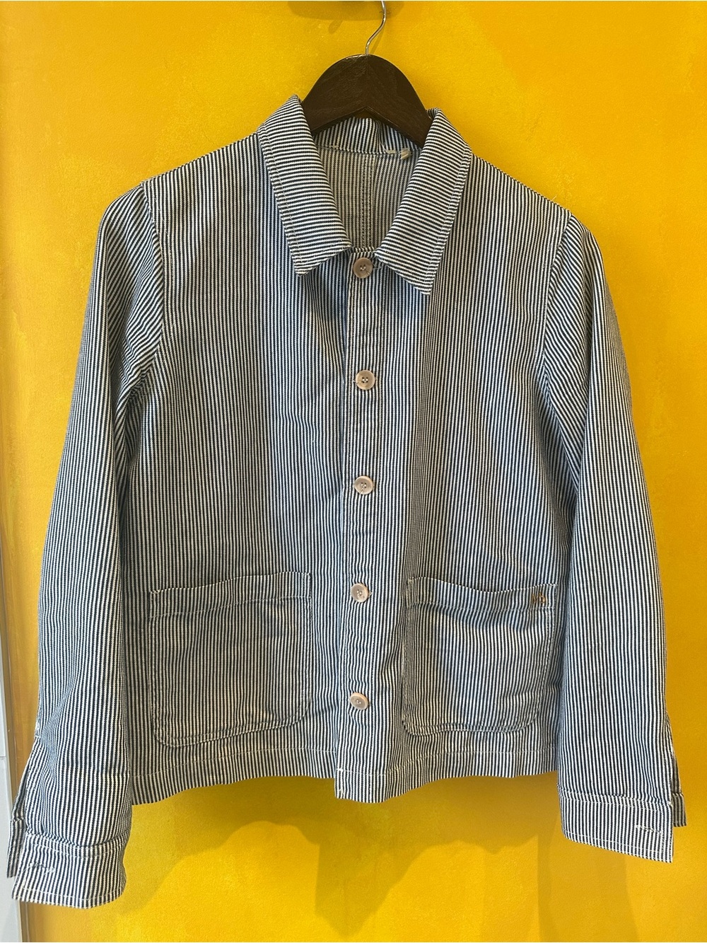 Blue & White Striped Vintage Chore Coat